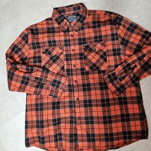 DIXXON FLANNEL CO. "Workforce" Orange Black Plaid Shirt 4XL 54" Chest Excellent